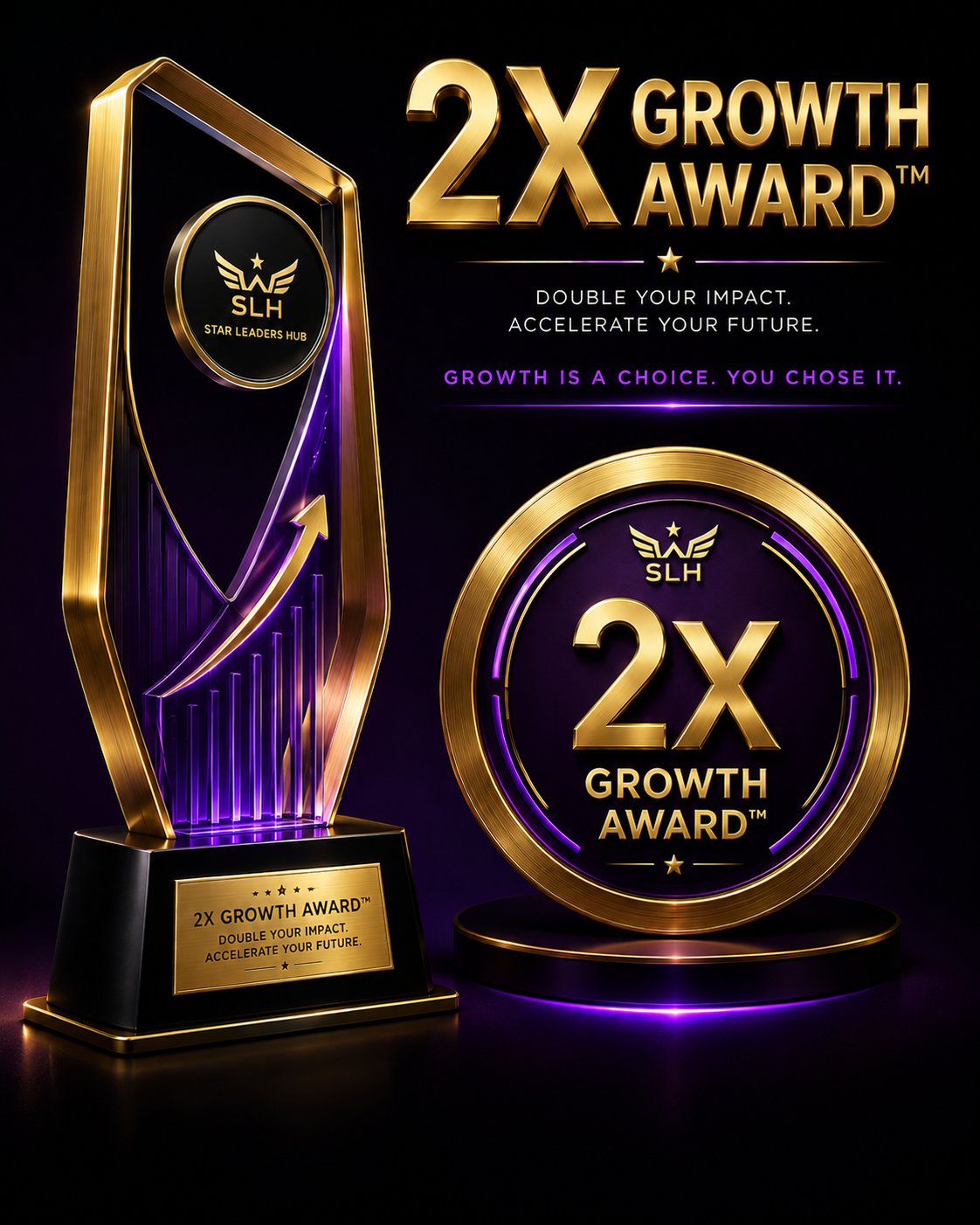 2X GROWTH AWARD award emblem